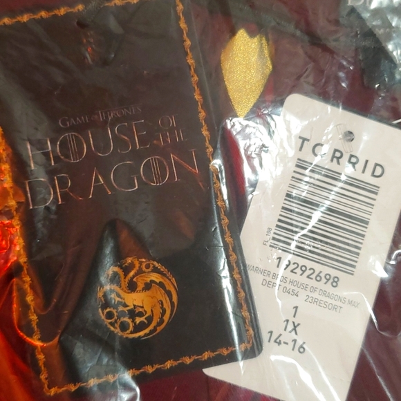❤️NWT VINTAGE TORRID DRESS GAME OF THRONES - HOUSE OF DRAGONS TARGARYEN SIZE 1X - Picture 5 of 10